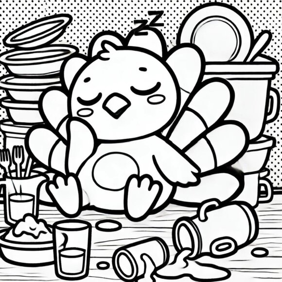 Wickedly Delicious: Turkeys in the Kitchen Coloring Book - Picture 5 of 5